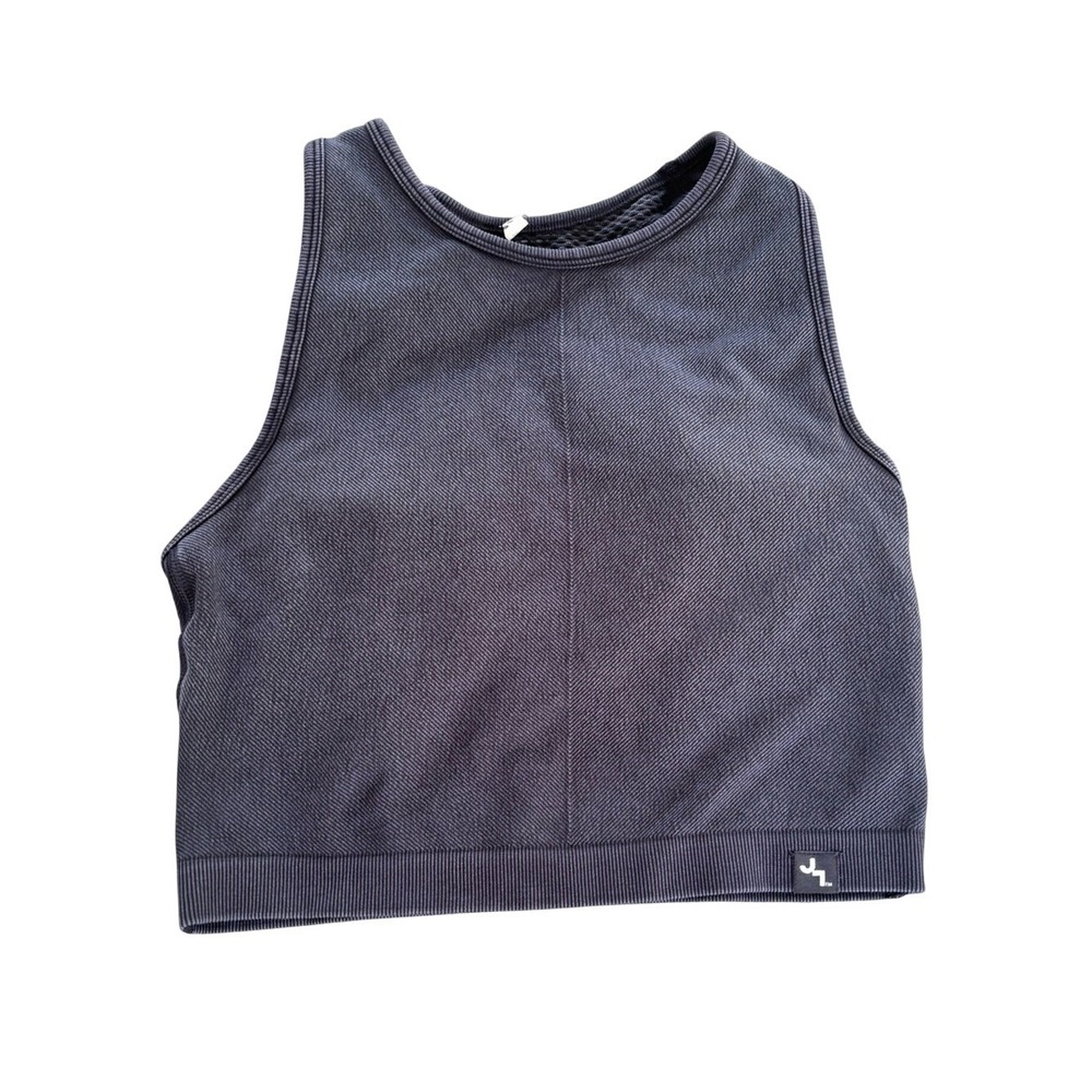 JoyLab Black Cropped Ribbed Sports Bra Women's size Medium Workout Running